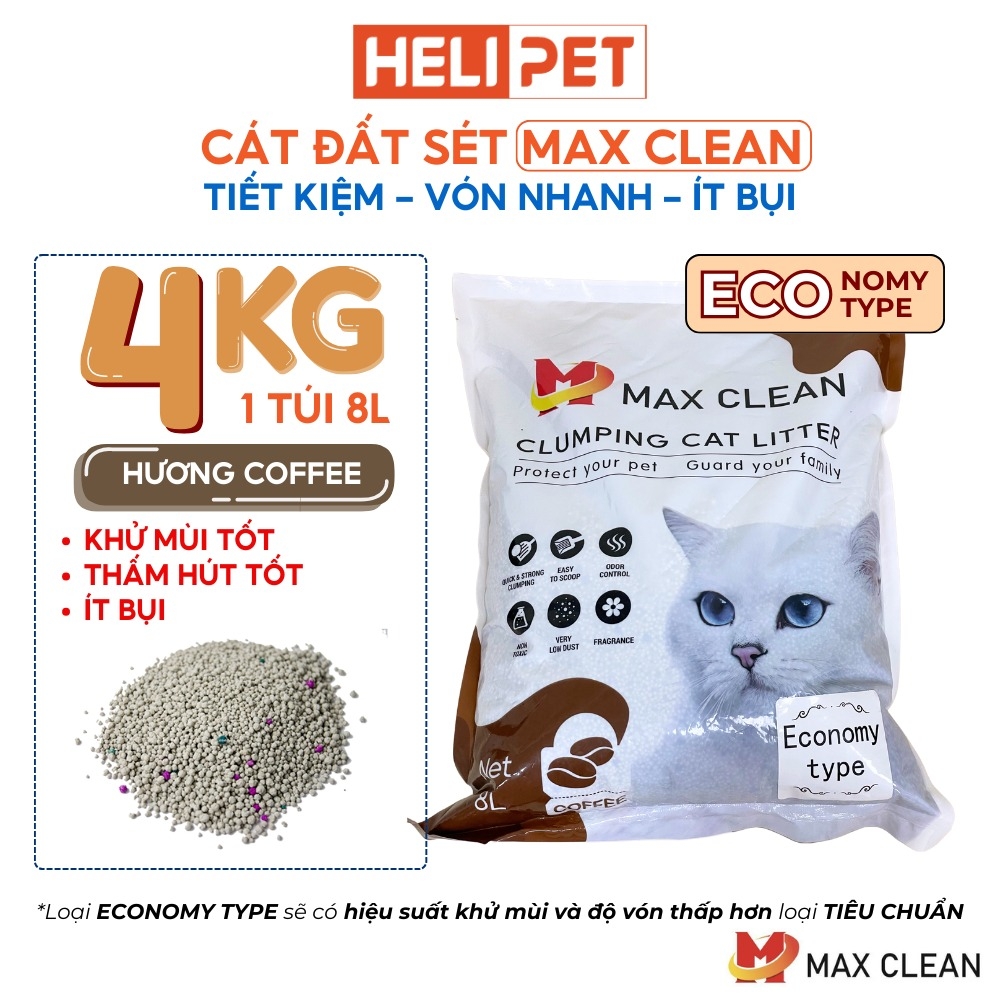 Cát đất sét Max Clean - Hương Cafe - Siêu vón, ít bụi