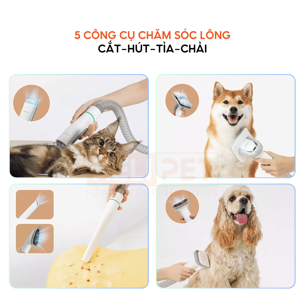 Máy chải hút lông chó mèo Neakasa P1 Pro 5-in-1 Pet Grooming Vacuum
