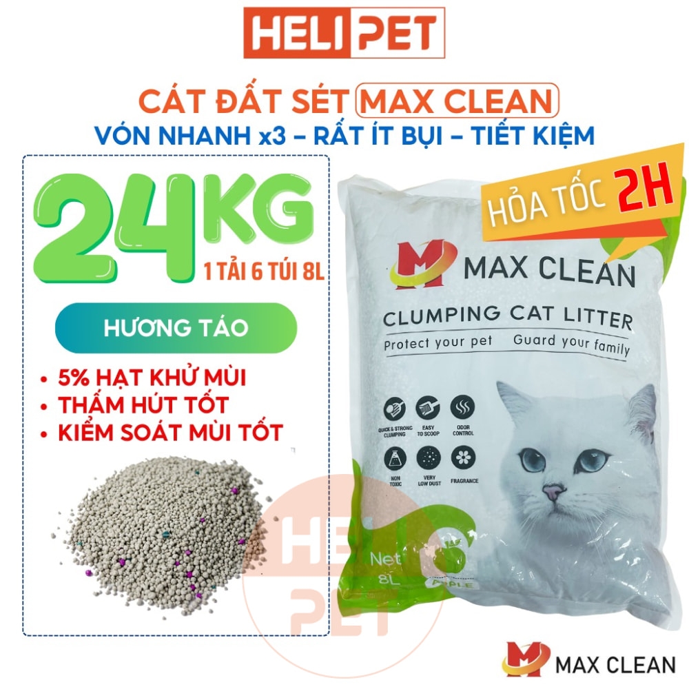 Cát đất sét Max Clean - Hương táo - Vón nhanh, ít bụi