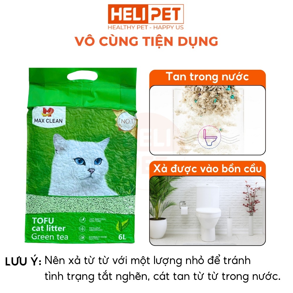 Cát đậu nành Max Clean hương trà xanh - Hạt dài nhỏ