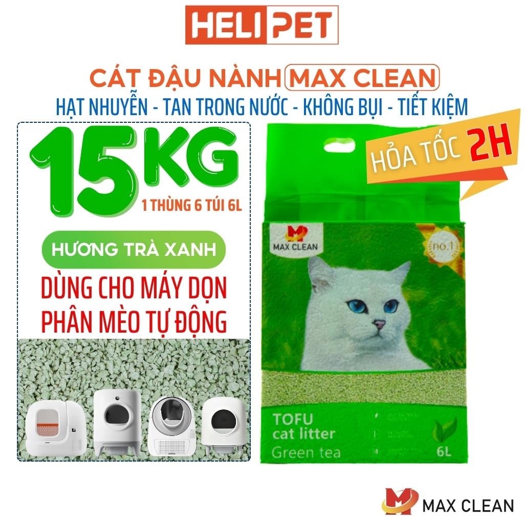 Cát đậu nành Max Clean hạt nhuyễn - Hương trà xanh
