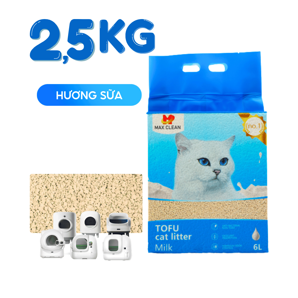 Cát đậu nành Max Clean hạt nhuyễn - Hương sữa