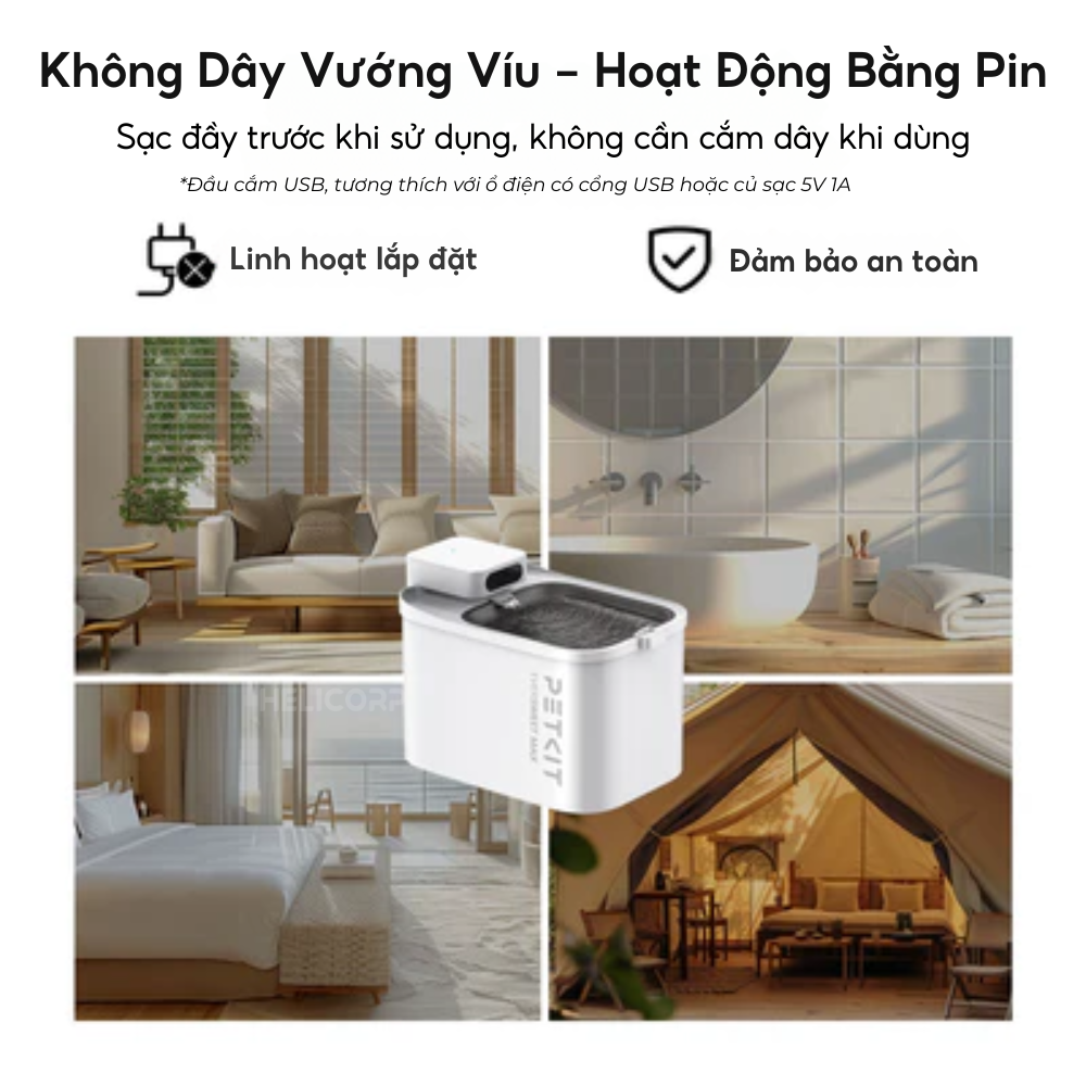 Máy lọc nước cho chó mèo PETKIT Eversweet Max 2 3L - Dùng pin sạc 5000mAh