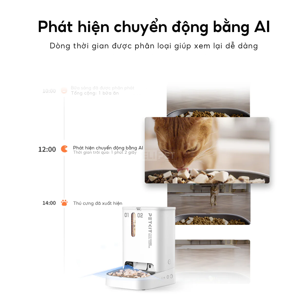 Máy cho ăn tự động PETKIT YumShare Dual-hopper có Camera
