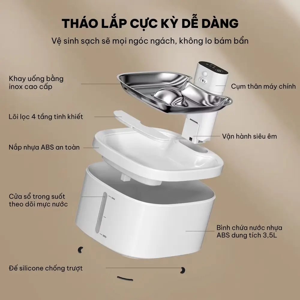 Máy lọc nước cho chó mèo HELIPET Pure 7 (P7)