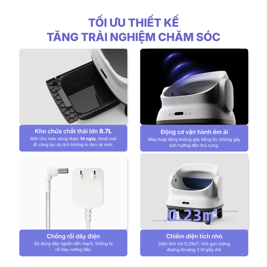 Máy Dọn Phân Mèo Tự Động HELIPET OPEN TOP PRO