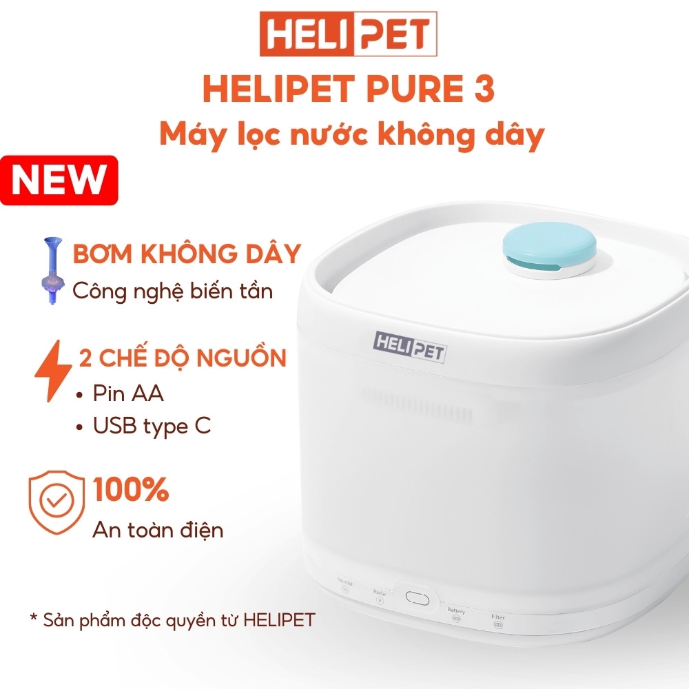 Máy lọc nước HELIPET PURE 3 (P3) - Bơm không dây