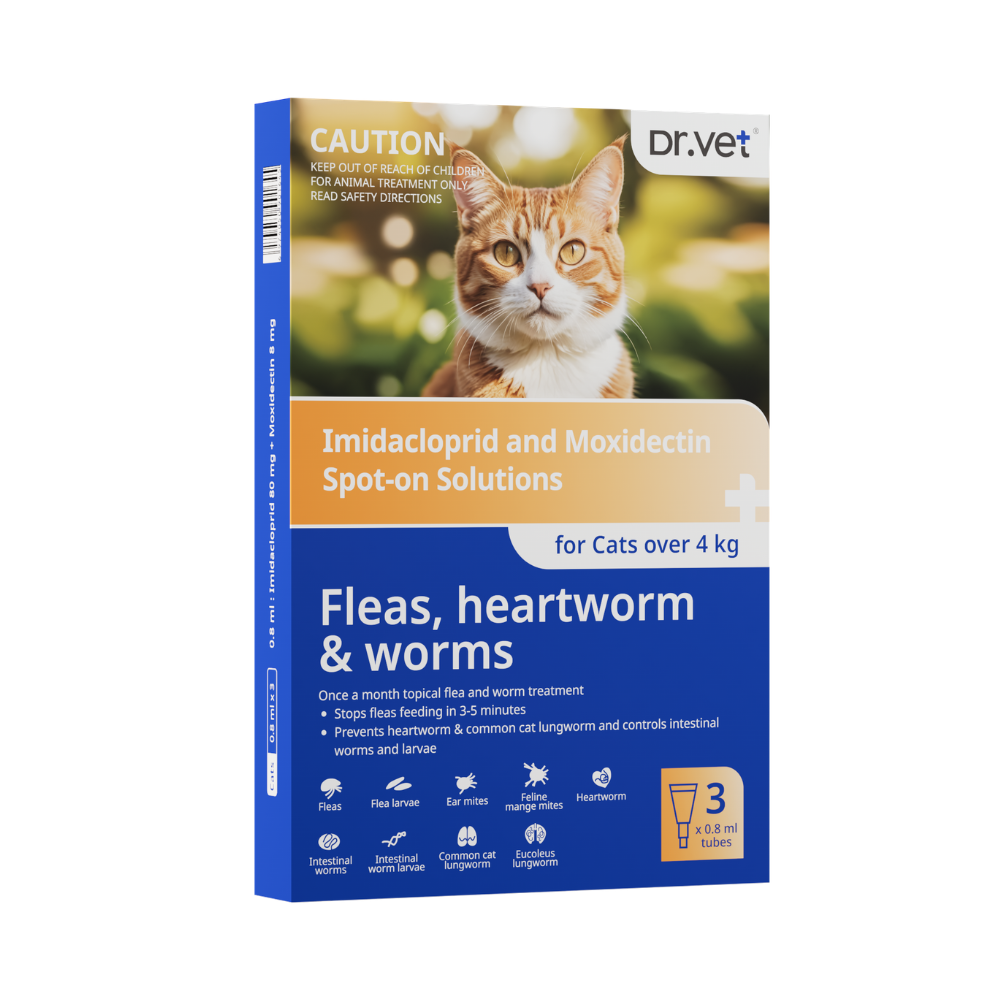 Thuốc nhỏ gáy trị ve rận và giun DR.VET cho mèo