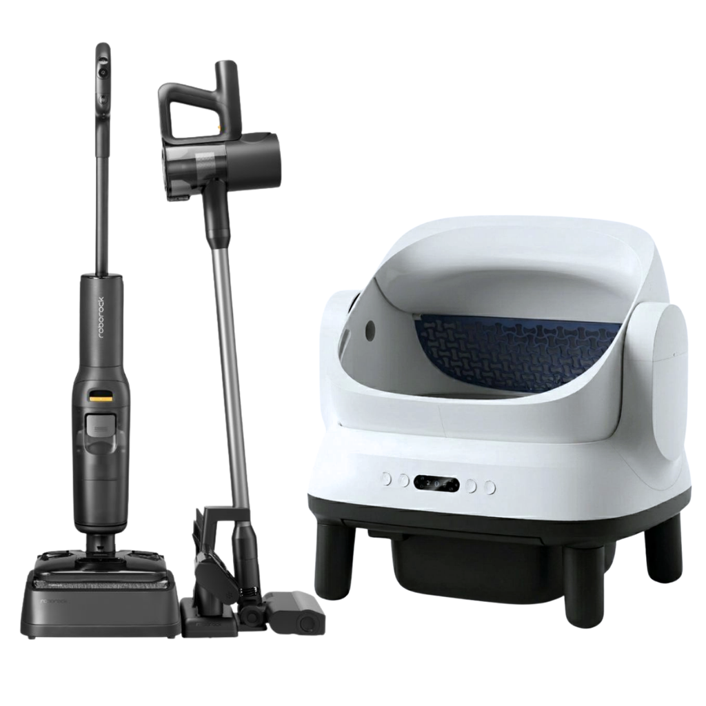 Combo máy dọn vệ sinh Helipet và máy hút bụi lau sàn Roborock