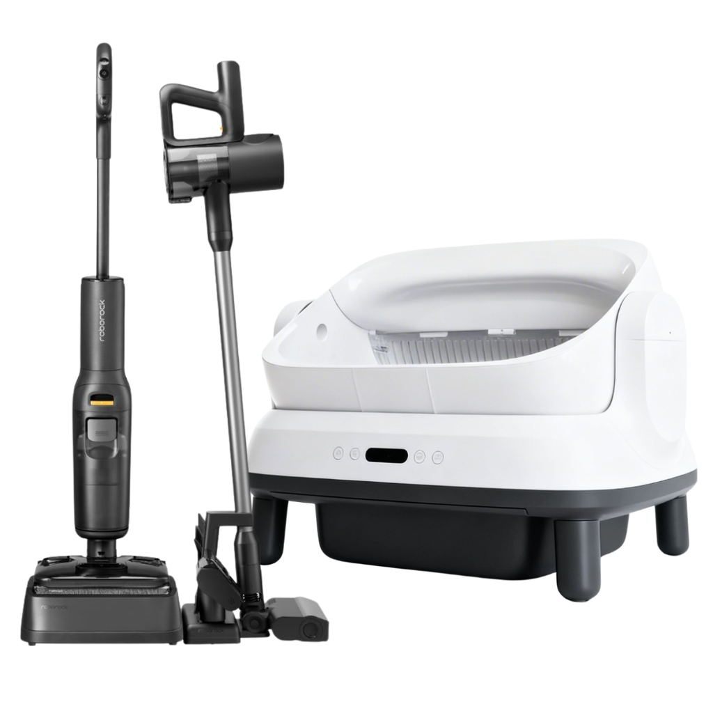 Combo máy dọn vệ sinh Helipet và máy hút bụi lau sàn Roborock