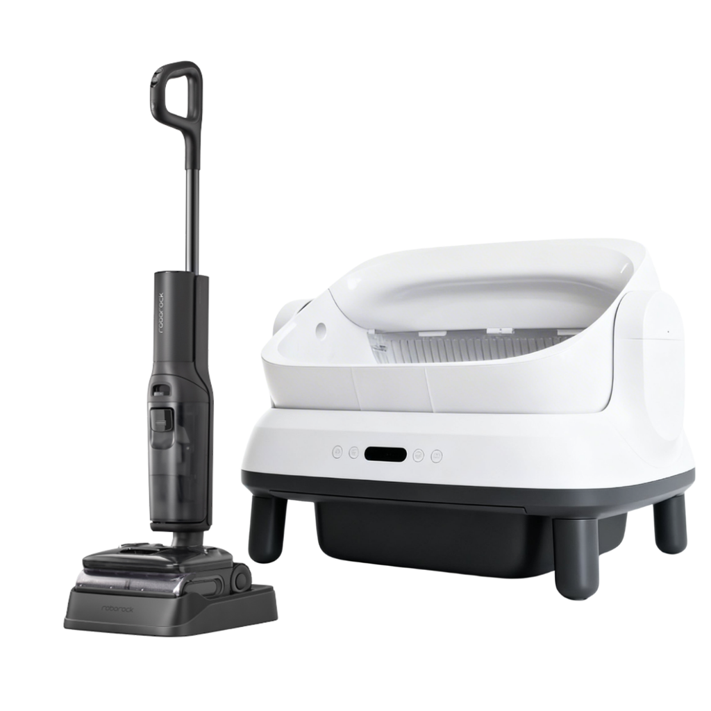 Combo máy dọn vệ sinh Helipet và máy hút bụi lau sàn Roborock