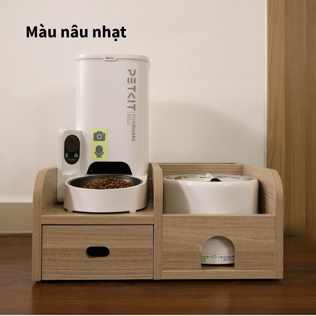 Kệ Gỗ Máy Ăn, Máy Lọc Nước Cho Chó Mèo HELIPET Chống Gù