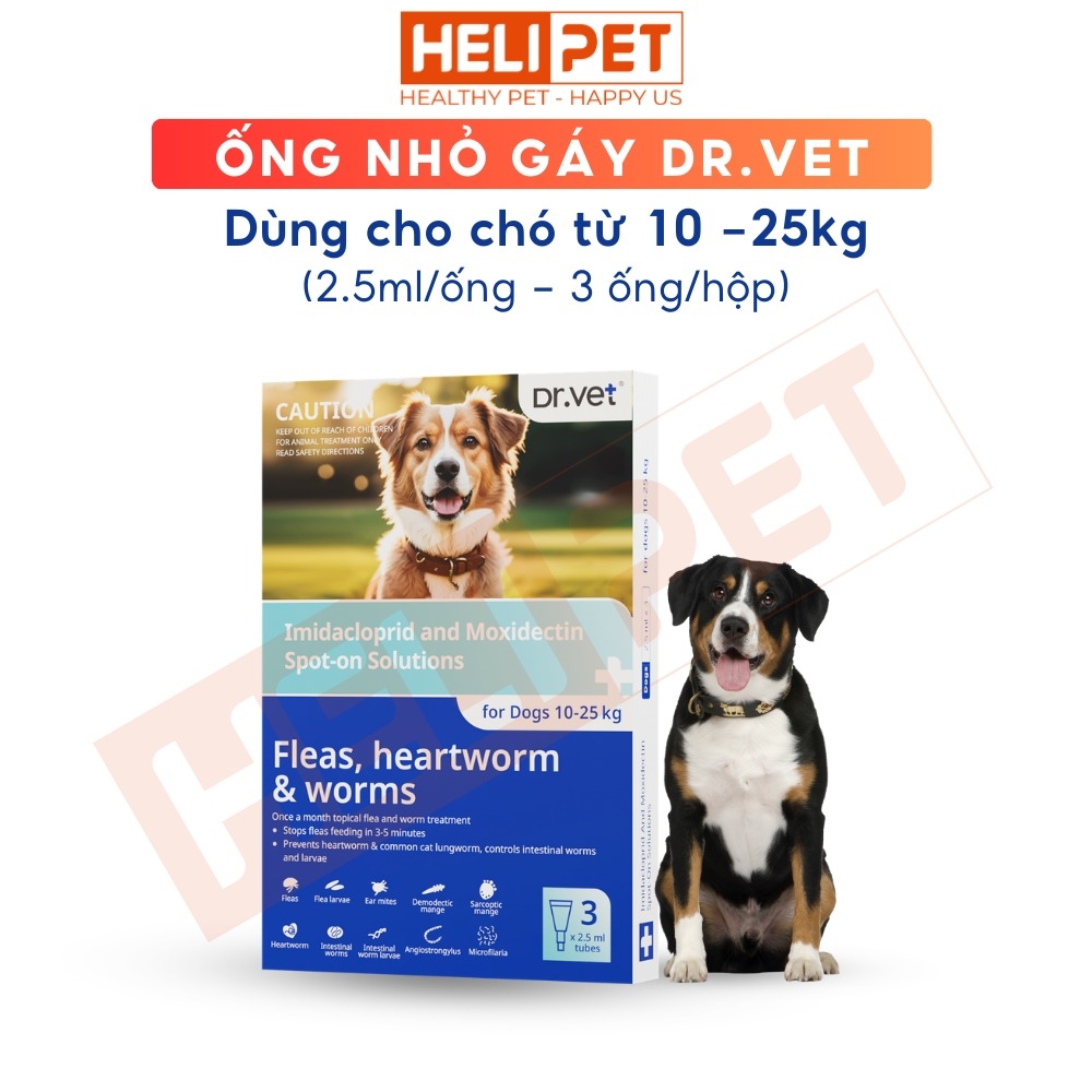 Thuốc nhỏ gáy trị ve rận và giun DR.VET cho chó