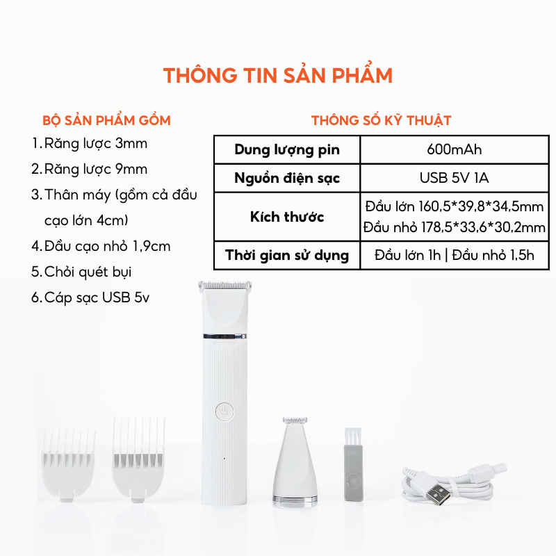 Tông đơ cắt lông chó mèo PETKIT 2in1 PRO