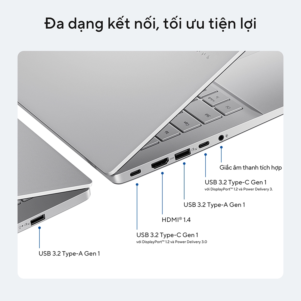 Laptop ASUS Vivobook S14 S3407VA-LY046W (Intel Core i5-13420H | 16GB | 512GB | Intel UHD | 14 inch WUXGA IPS 60Hz | Win 11 | Bạc)