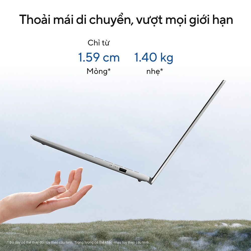 Laptop ASUS Vivobook S14 S3407VA-LY046W (Intel Core i5-13420H | 16GB | 512GB | Intel UHD | 14 inch WUXGA IPS 60Hz | Win 11 | Bạc)