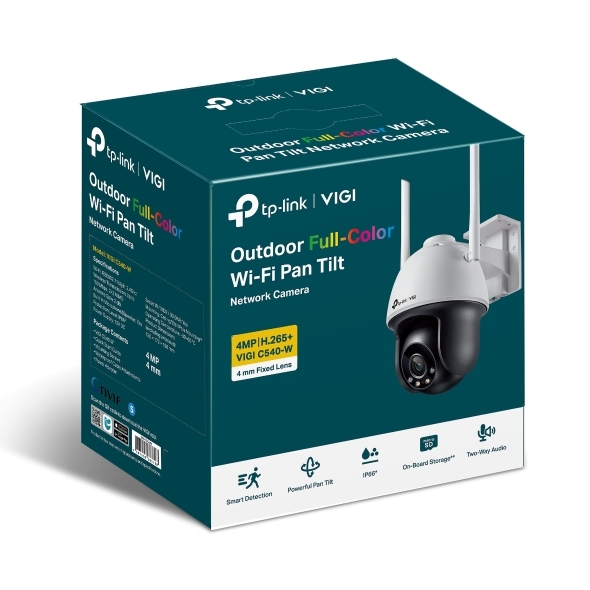 Camera TP-Link VIGI C540-W 4MP | Camera Wifi AI Quay Quét Ngoài Trời Độ Phân Giải 2K - Hỗ Trợ Màu Ban Đêm
