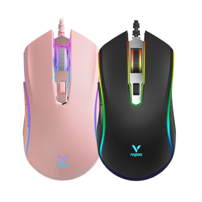 Chuột Gaming Rapoo V25S (Có dây, Đen/ Hồng)