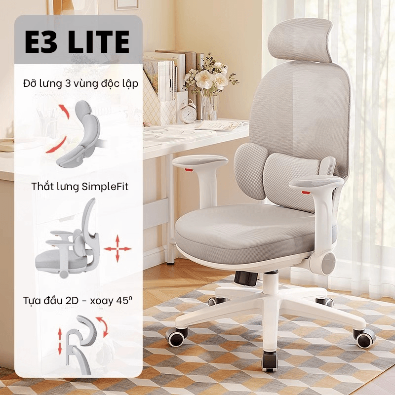Ghế Công Thái Học Manson E3 Lite – Phiên Bản Đệm