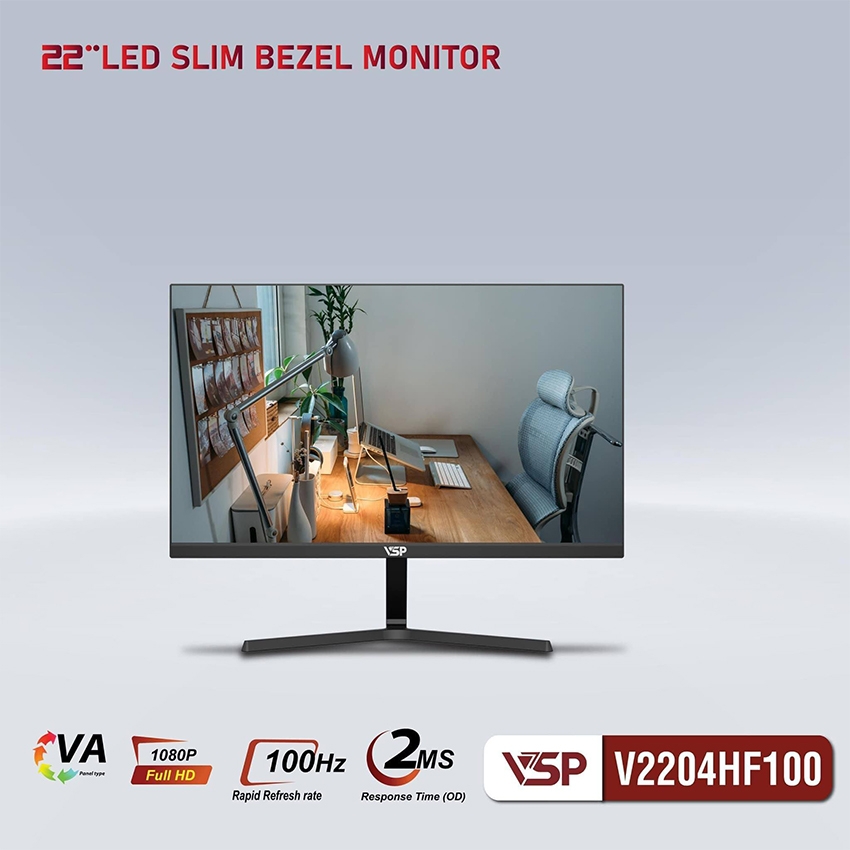 Màn hình VSP V2204HF100 21.5 inch FHD VA 100Hz 2ms