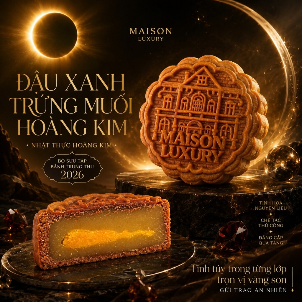 Bánh Trung Thu Đậu Xanh Trứng Muối Hoàng Kim
