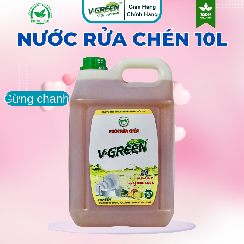 Nước rửa chén hương Quế, Thiên Nhiên, Gừng Chanh 10L