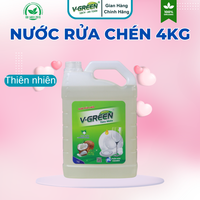 Rửa chén khử mùi tanh Gừng Chanh, Thiên Nhiên, Quế 4Kg