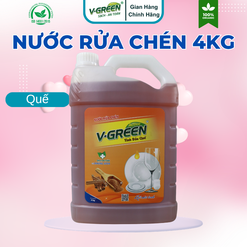 Rửa chén khử mùi tanh Gừng Chanh, Thiên Nhiên, Quế 4Kg