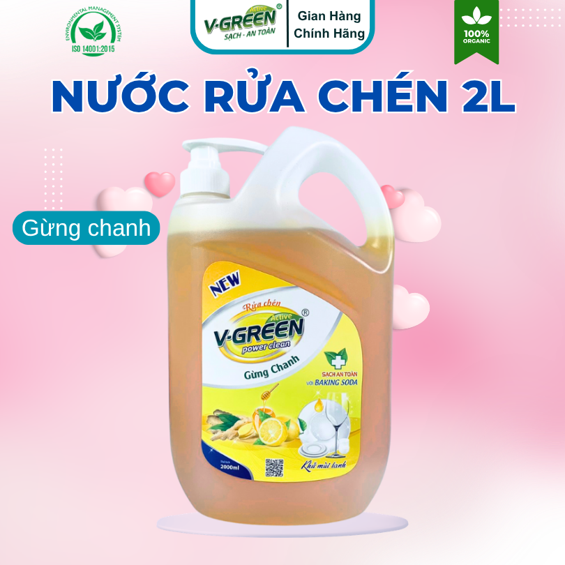 Nước rửa chén Sả Chanh, Quế, Gừng Chanh 2L