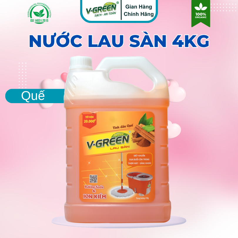 Nước lau sàn 4Kg (Hương Quế, Thiên Thảo, Charming)