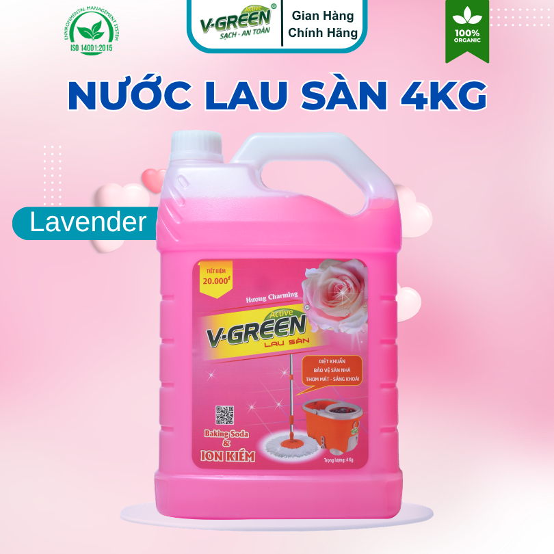 Nước lau sàn 4Kg (Hương Quế, Thiên Thảo, Charming)