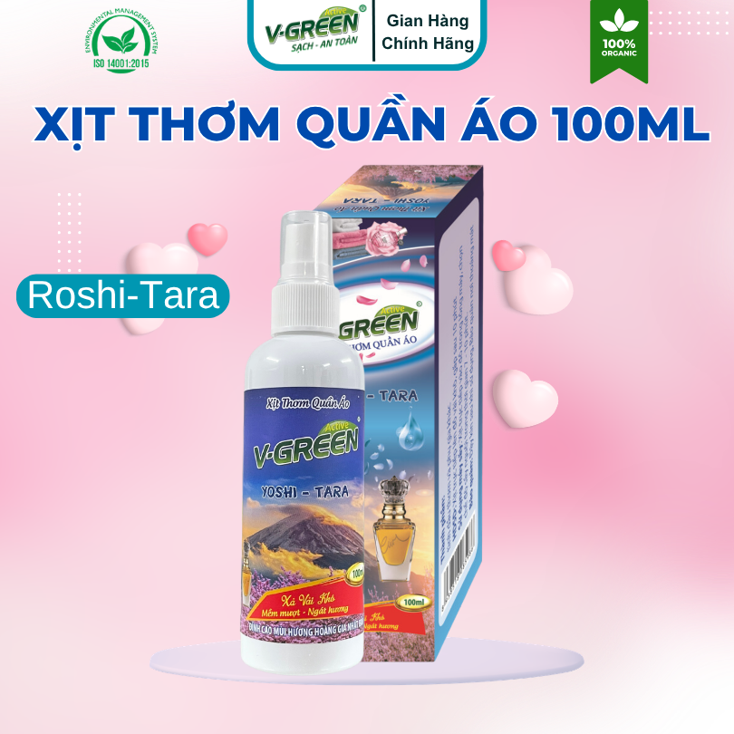 Xả Vải khô/ Xịt Thơm Quần Áo hương Garden, Romantic, Roshi-Tara, La Royal 100ml