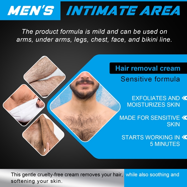 Kem tẩy lông cánh tay, nách, chân, ngực, vùng kín không đau cho nam Aliver Men's Intimate Hair Removal Cream