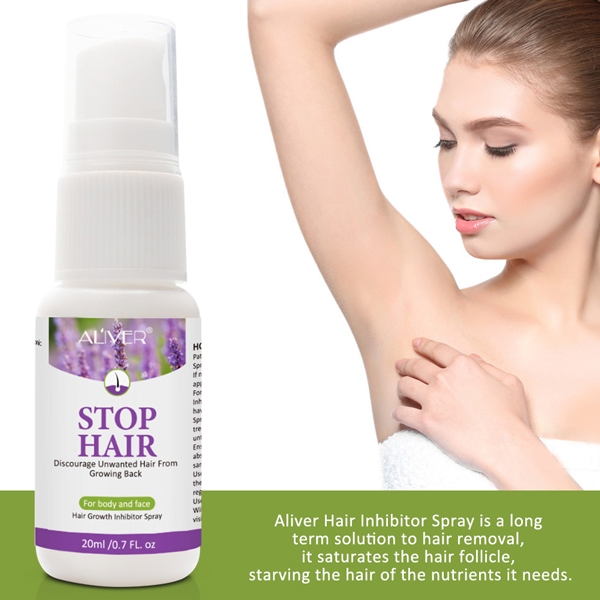 Xịt tẩy lông tự nhiên và ức chế mọc lại Aliver Stop Hair Growth Inhibitor Spray