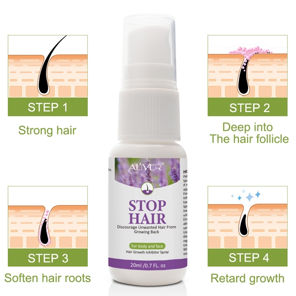 Xịt tẩy lông tự nhiên và ức chế mọc lại Aliver Stop Hair Growth Inhibitor Spray