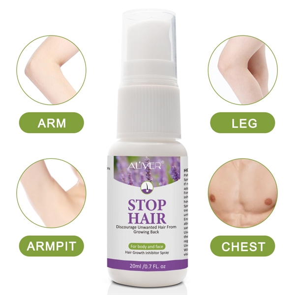 Xịt tẩy lông tự nhiên và ức chế mọc lại Aliver Stop Hair Growth Inhibitor Spray