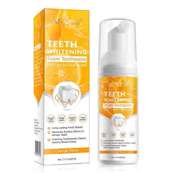 Kem đánh răng làm trắng răng Aliver hương trái cây Aliver Teeth Whitening Foaming