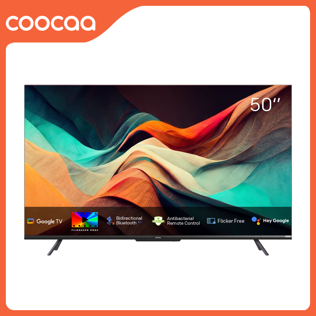 Google Tivi Coocaa 4K 50 Inch, Ra Lệnh Giọng Nói- Model 50Y72