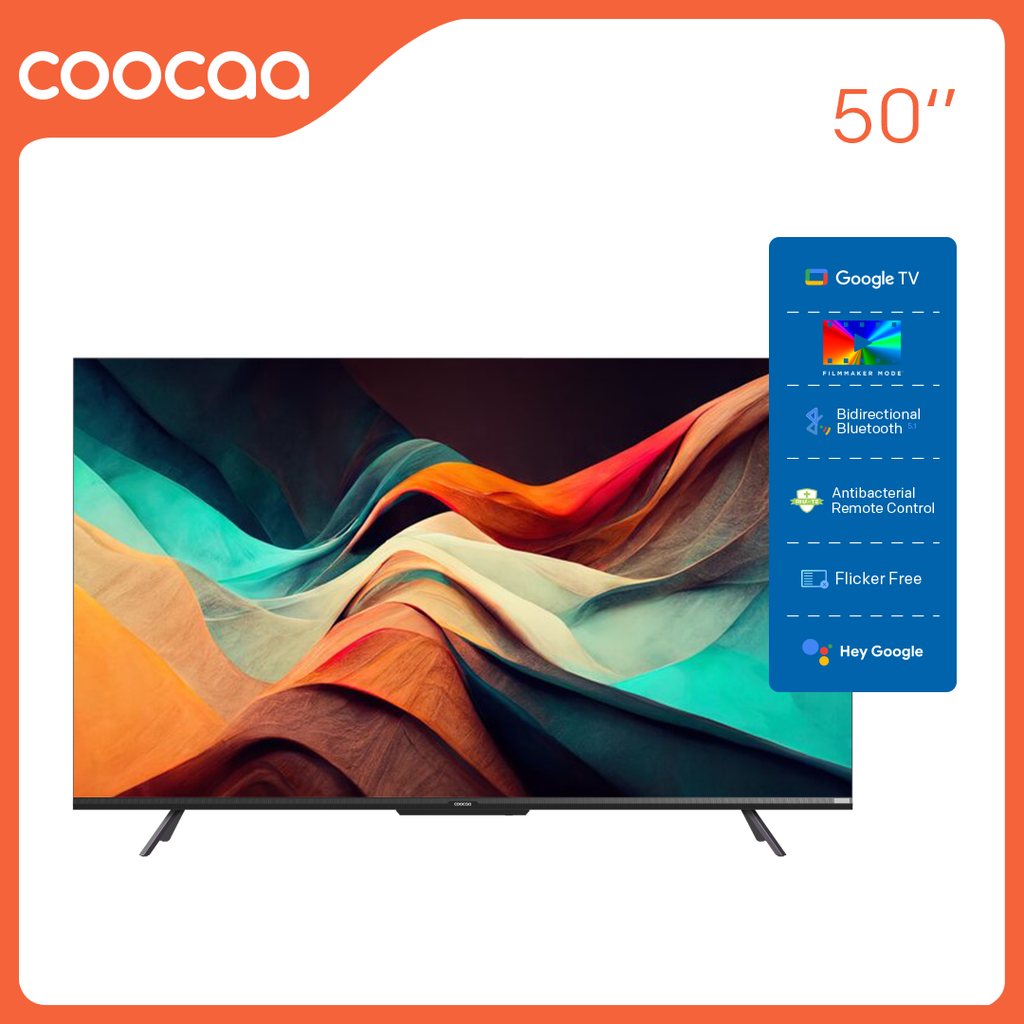 Google Tivi Coocaa 4K 50 Inch, Ra Lệnh Giọng Nói- Model 50Y72