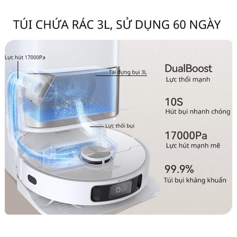 Robot Hút Bụi Lau Nhà Dreame S10 Plus Tự Đổ Rác Tự Giặt Và Sấy Khăn - Bản Nội Địa