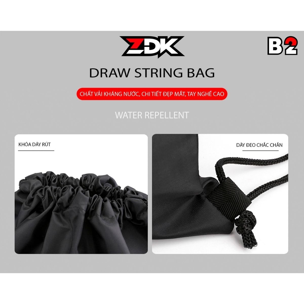 Dây rút của túi ZDK B2 được làm dày dặn, chắc chắn, chịu lực tốt nên bạn có thể yên tâm đựng nhiều đồ mà không lo đứt dây.