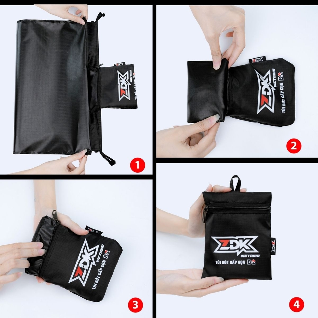 Túi dây rút ZDK B2 có thể gấp gọn lại nhỏ bằng lòng bàn tay