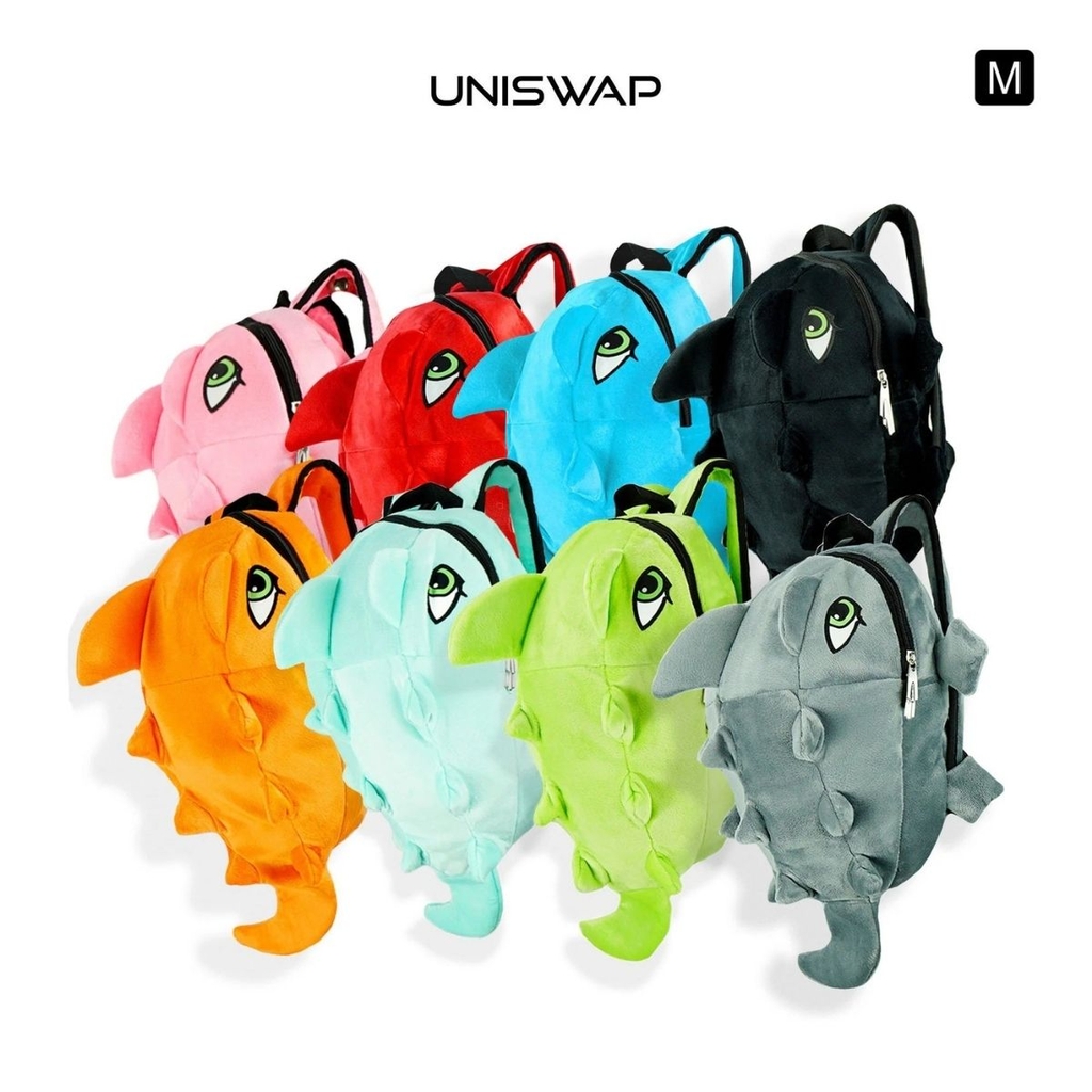 Balo khủng long UNISWAP vải nhung mịn như thú bông, an toàn cho bé