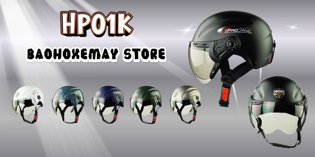 banner Mũ bảo hiểm HPPRO HP01K đen nhám
