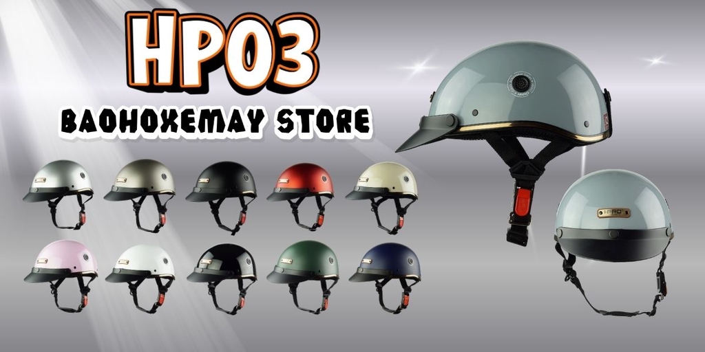 Banner  tổng thể mũ HP03 màu kem bóng