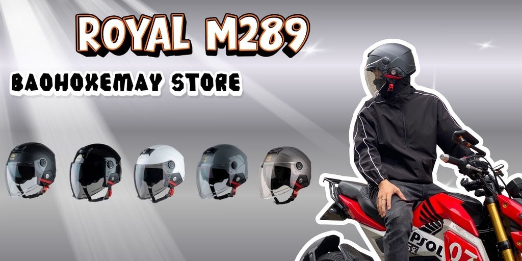 Hình banner Royal M289 với đủ 6 màu và mẫu chạy xe thực tế