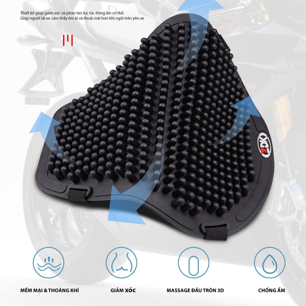 Đệm yên ZDK Y1 thiết kế 3D giúp giảm sốc