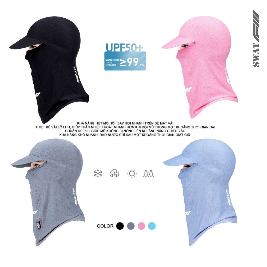 khăn trùm đầu ninja Swat F3 có 4 màu lựa chọn