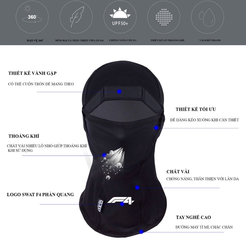 Diềm mũ có thể gấp gọn, tiện lợi khi sử dụng