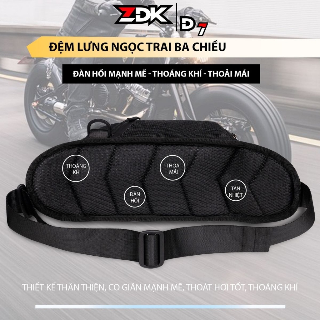Mặt lưng túi ZDK D7, đệm lưới xốp thoáng khí 3D